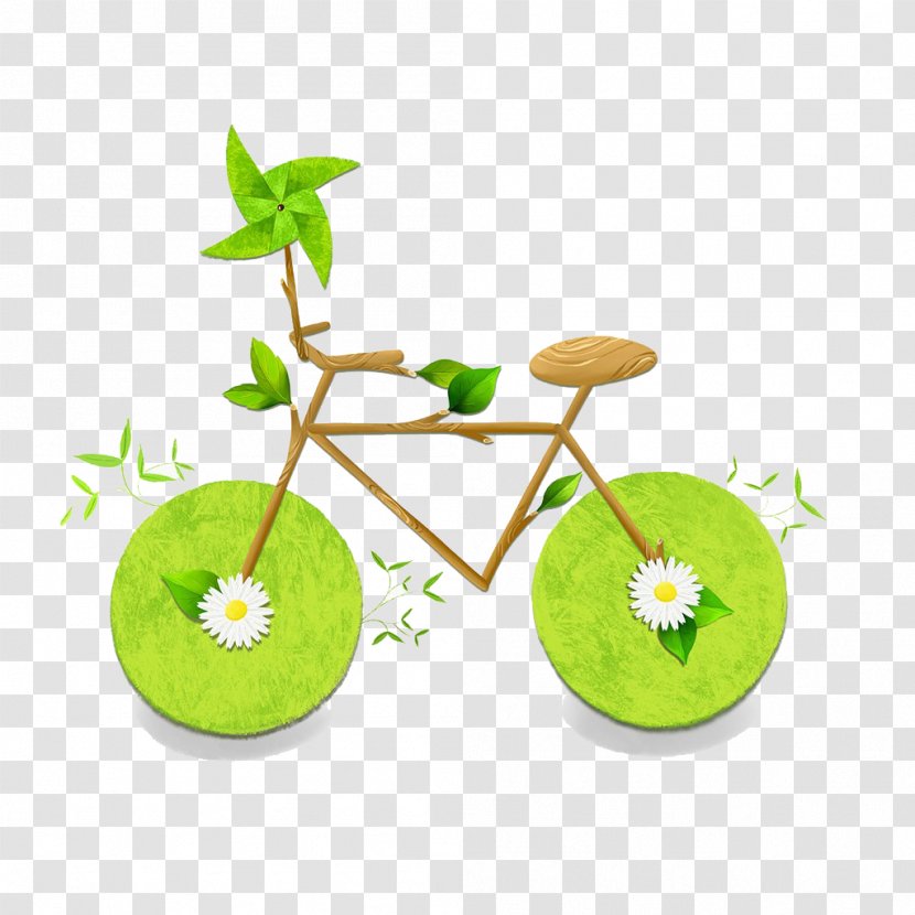 Paper Namdong District Bicycle - Competition - Green Creative Bike Illustration Transparent PNG