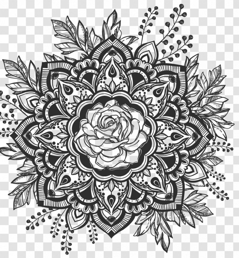 Mandala Drawing Hipster Decal Tattoo - Plant Transparent PNG
