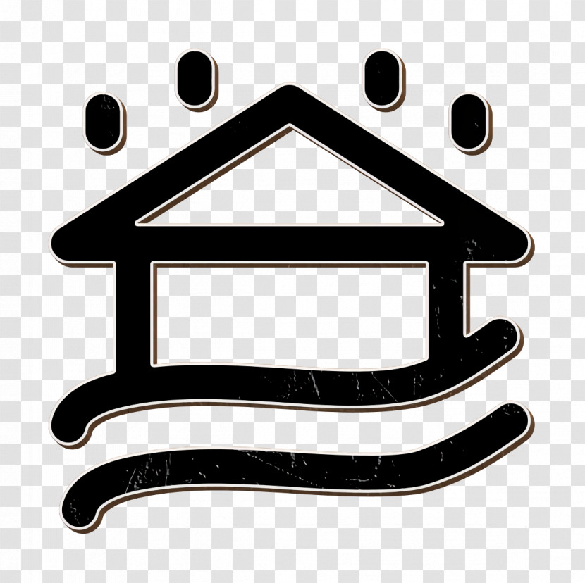 Weather Elements Icon Flooded House Icon Rain Icon Transparent PNG