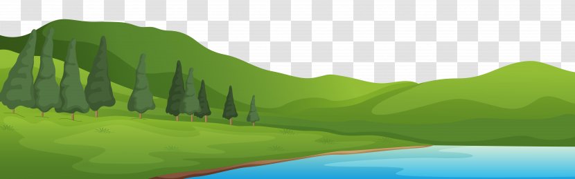 Mountain Clip Art - Grass - And Lake Ground Clipart Transparent PNG