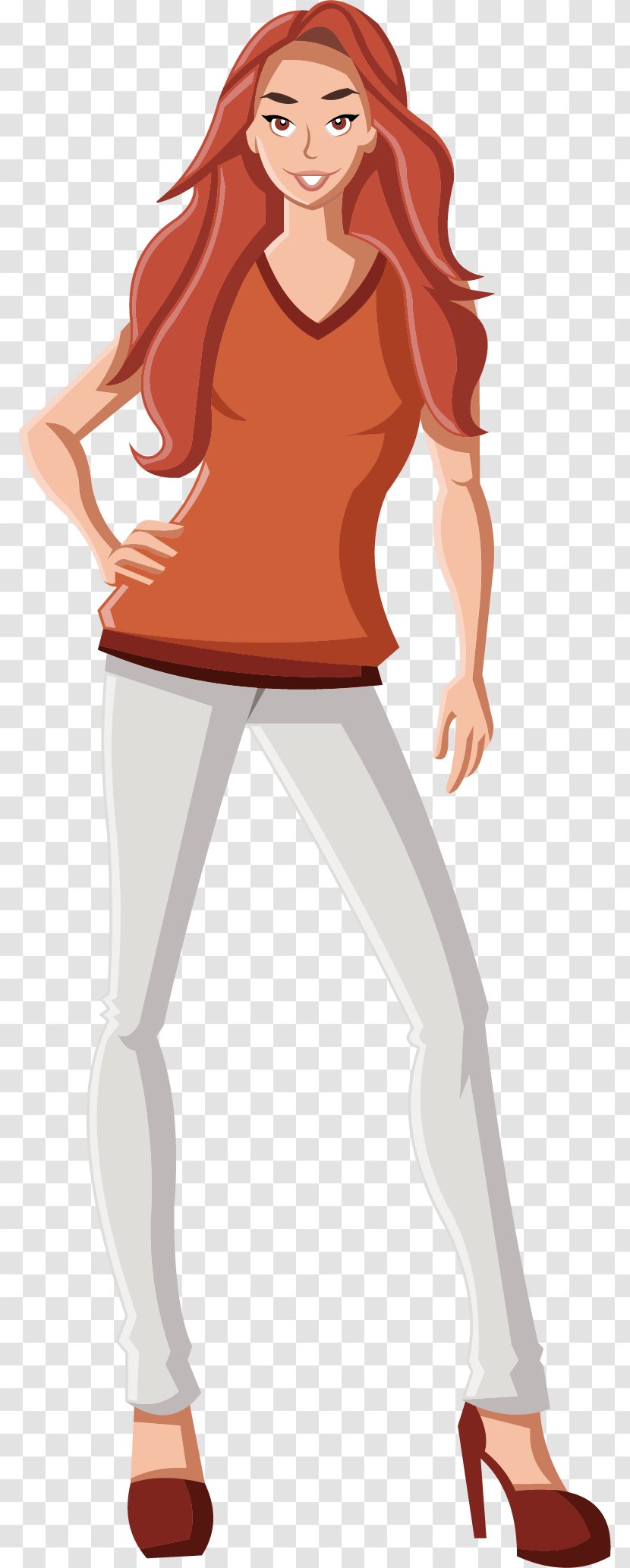 Long Haired Woman - Heart - Cartoon Transparent PNG