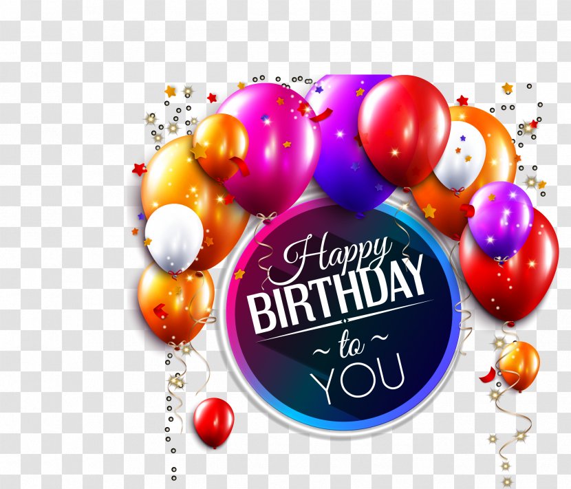 Colorful Balloon - Happy Birthday To You - Typeface Transparent PNG