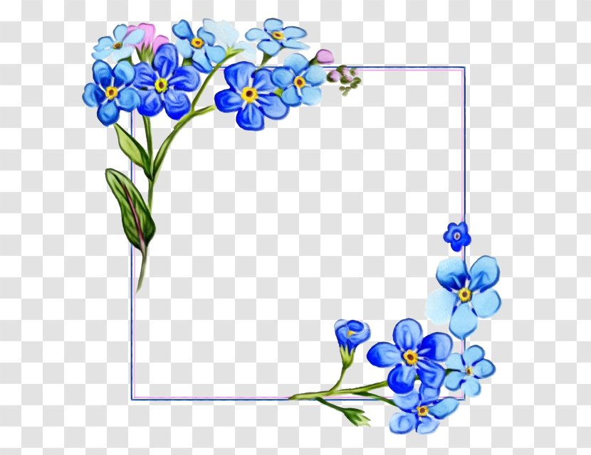 Watercolor Wreath Flower - Forgetmenot - Petal Bluebonnet Transparent PNG