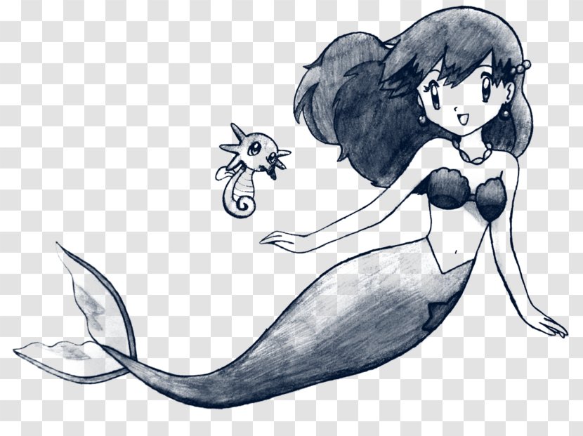 Mermaid Muscle Legendary Creature Sketch - Flower Transparent PNG