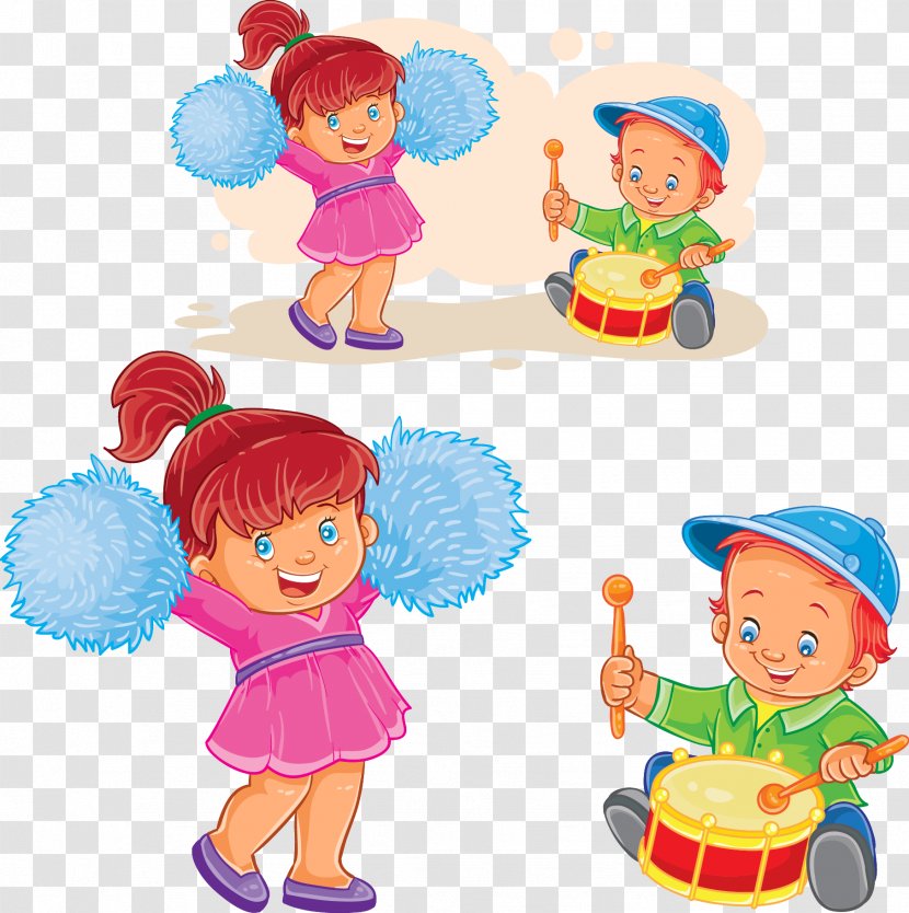 Child Play Royalty-free Stock Photography - Drawing - Dancing And Drumming Kids Transparent PNG