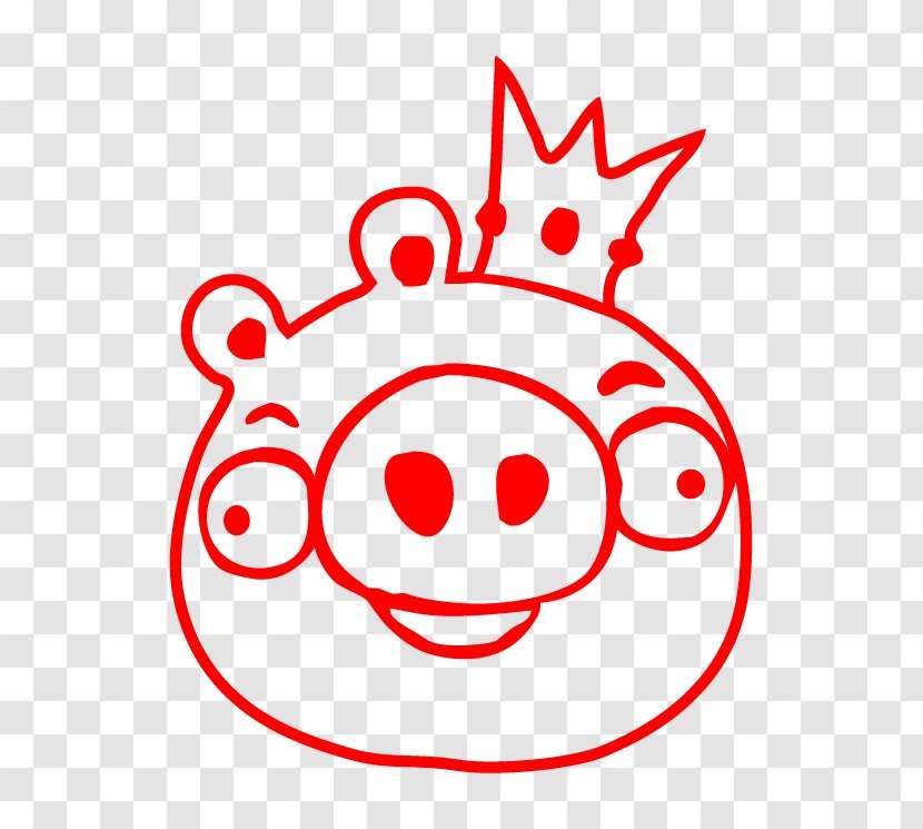 Coloring Book Drawing Angry Birds Image The Pig King - Line Art Transparent PNG