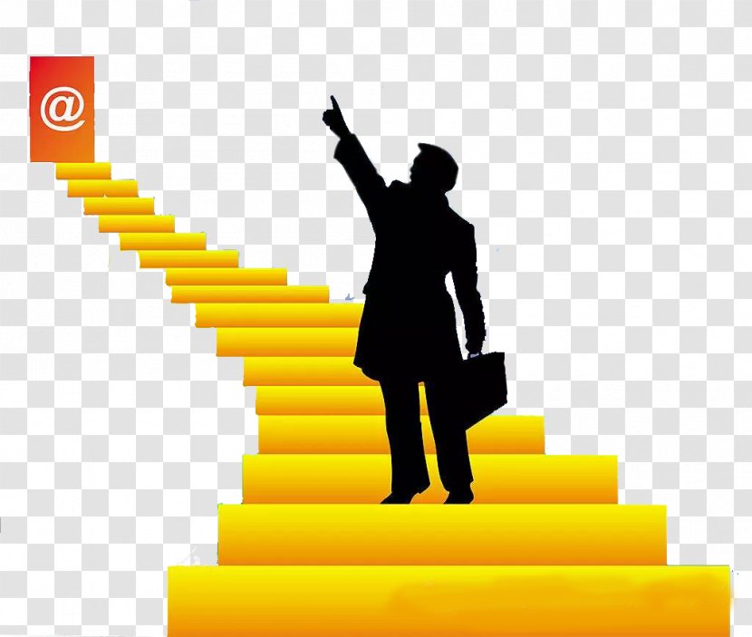 Silhouette Finance - Photography - Man Climb The Ladder Transparent PNG