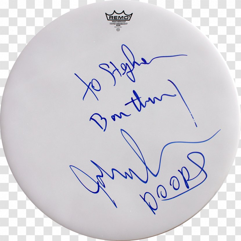 Drumhead The Doors Remo Autograph - Robbie Morrison Transparent PNG