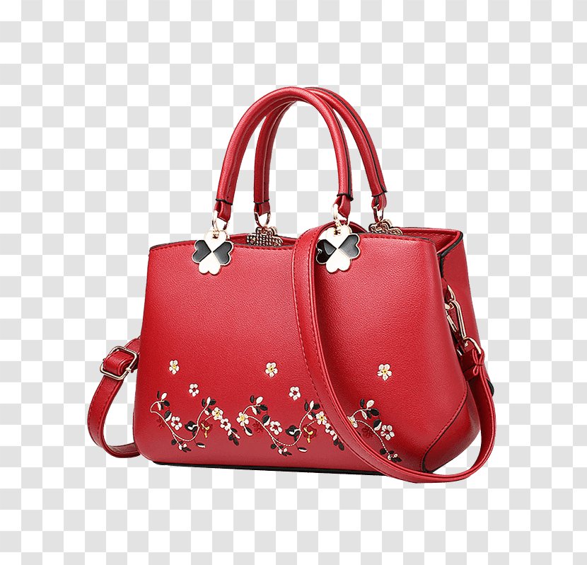Handbag Messenger Bags Tote Bag Red - Leather Transparent PNG