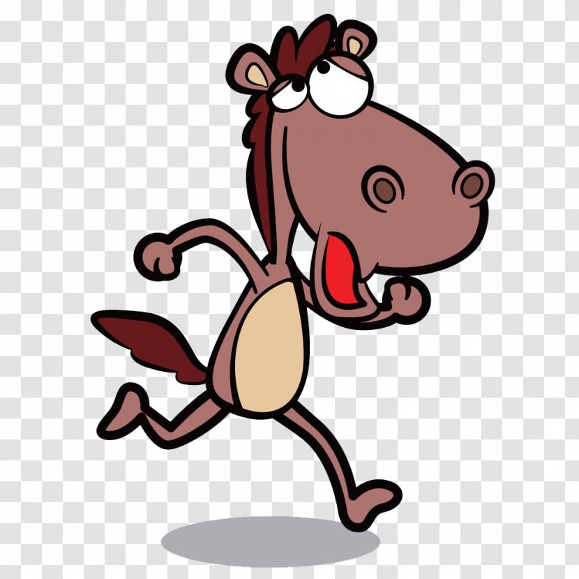 Horse Cartoon Photography Illustration - Dog Like Mammal - Running A Little Donkey Transparent PNG