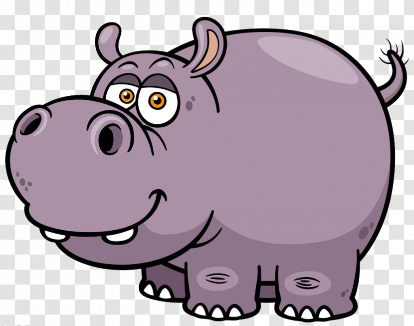 Hippopotamus Cartoon Royalty-free - Fictional Character - Hippo Transparent PNG