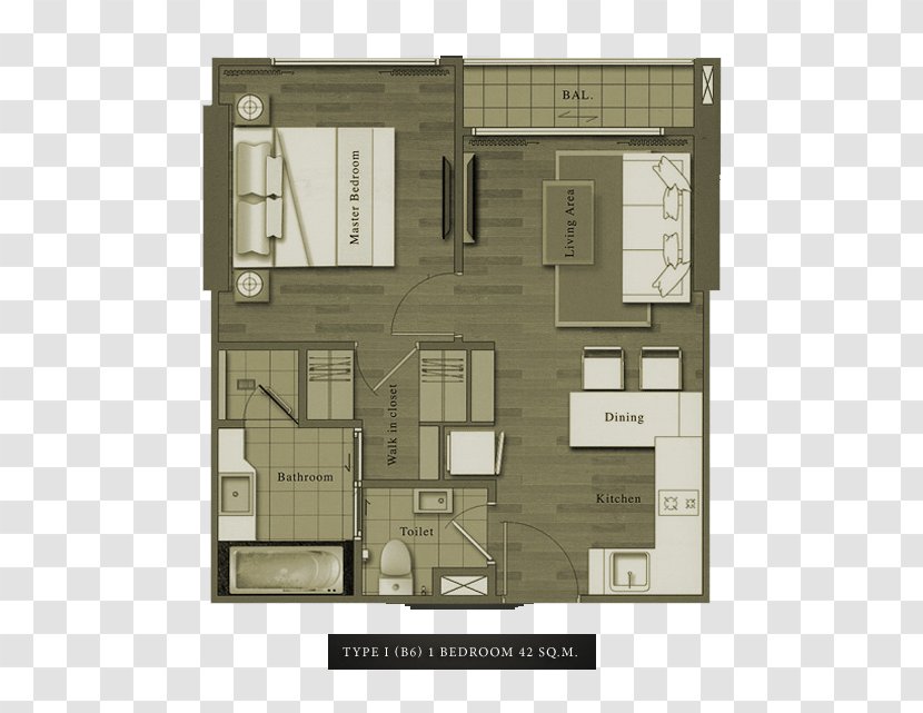 House Ivy Ampio Luxury Stay Floor Plan Bedroom Condominium - Studio Apartment Transparent PNG