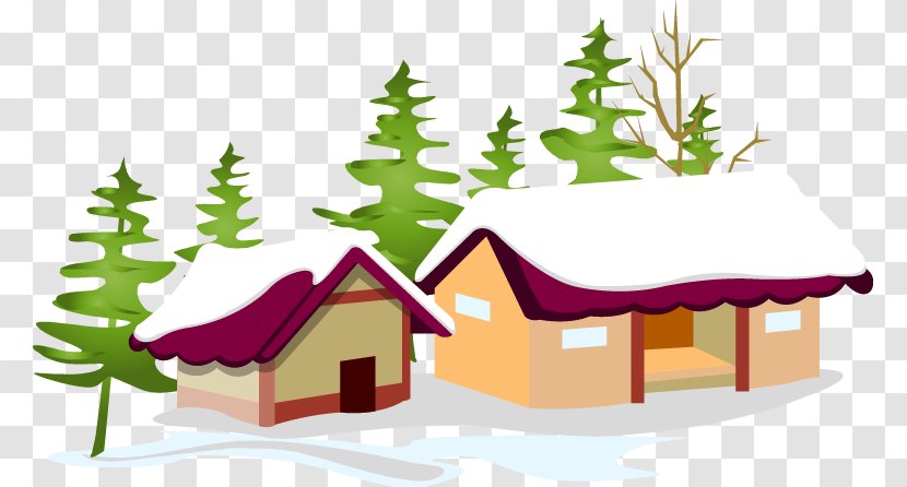House Snow Clip Art - Microsoft Powerpoint - Hand-painted Tree Pattern Transparent PNG