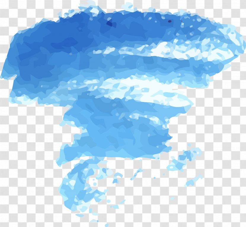 Watercolor Painting Ink Brush - Hand Painted Blue Tornado Graffiti Transparent PNG