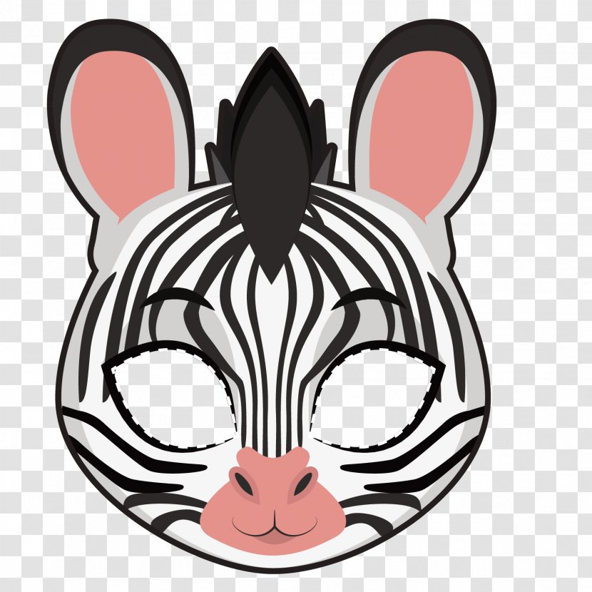 Mask Halloween Illustration - Flower - Vector Zebra Transparent PNG