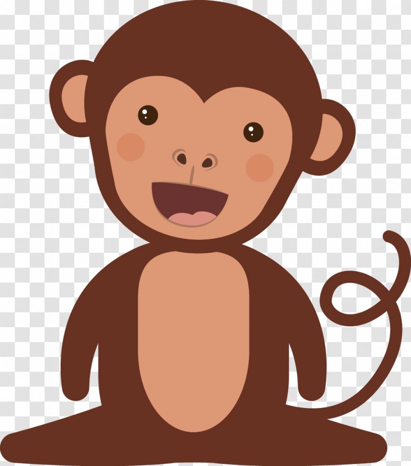 Monkey Primate Common Chimpanzee Euclidean Vector Illustration - Vertebrate Transparent PNG