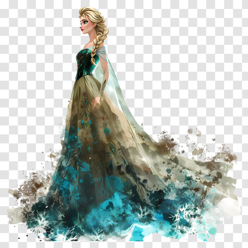 Disney Princess - Fantasy Princess In Beautiful Dress Transparent PNG