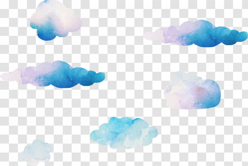 Blue Sky Cloud Computer Wallpaper - Dream Watercolor Clouds Vector Transparent PNG
