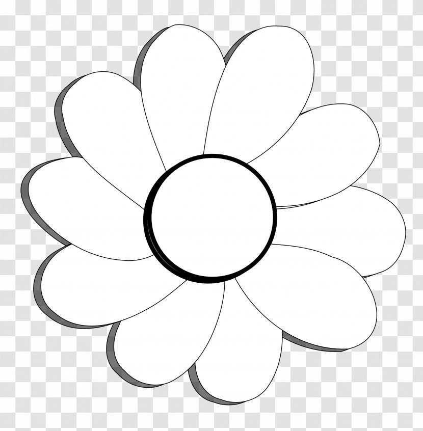 White Petal Flora Circle Area - Images Of Black And Flowers Transparent PNG