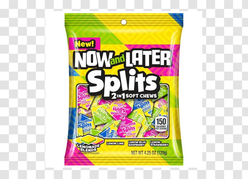 Now And Later Lemonade Food Candy Split - Processing - Raspberry Transparent PNG