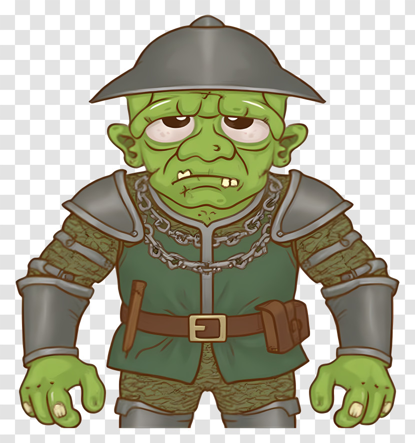 Frankenstein Monster - Armored Green Monster With Medieval Look Transparent PNG