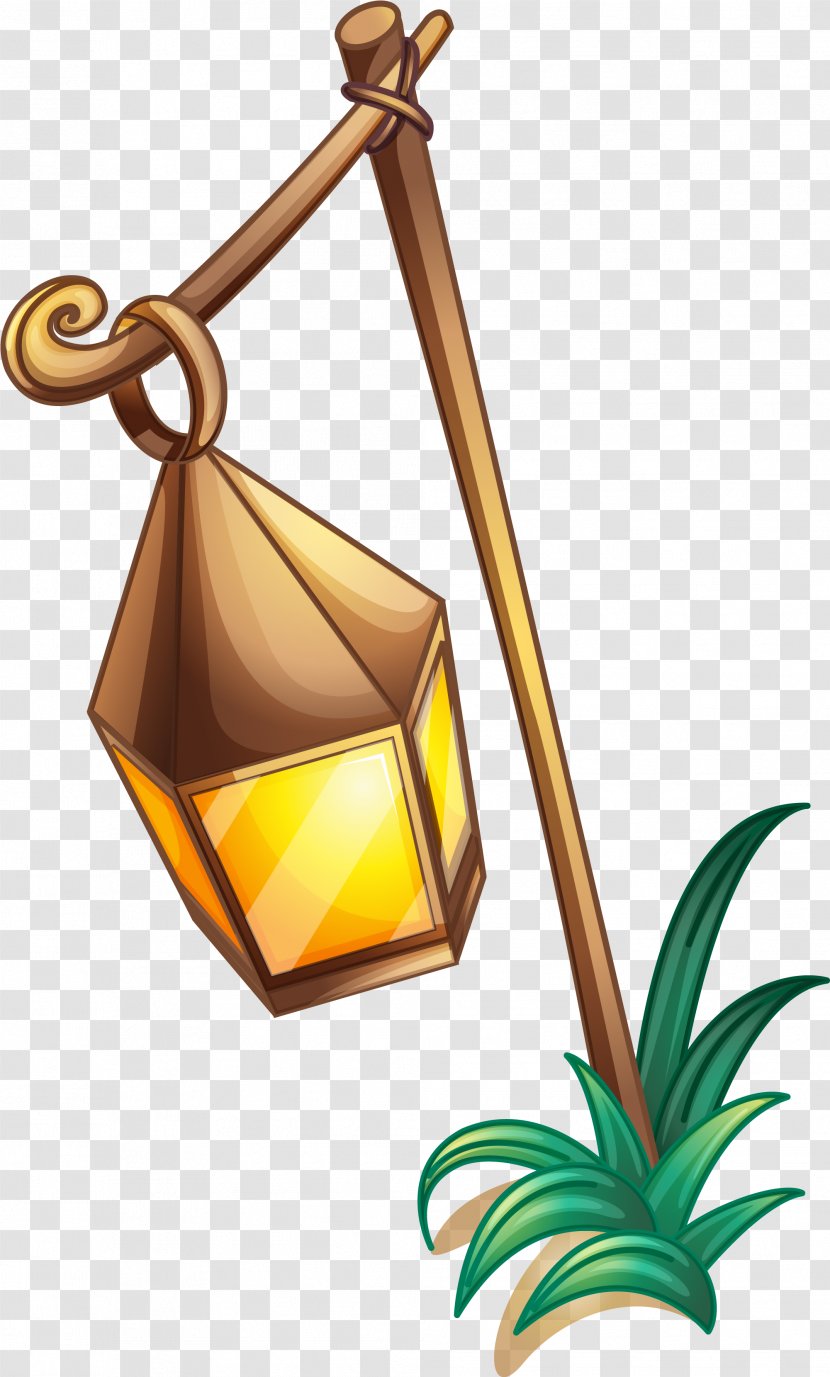 Street Light Lantern Download - Oil Lamp - Yellow Cartoon Transparent PNG