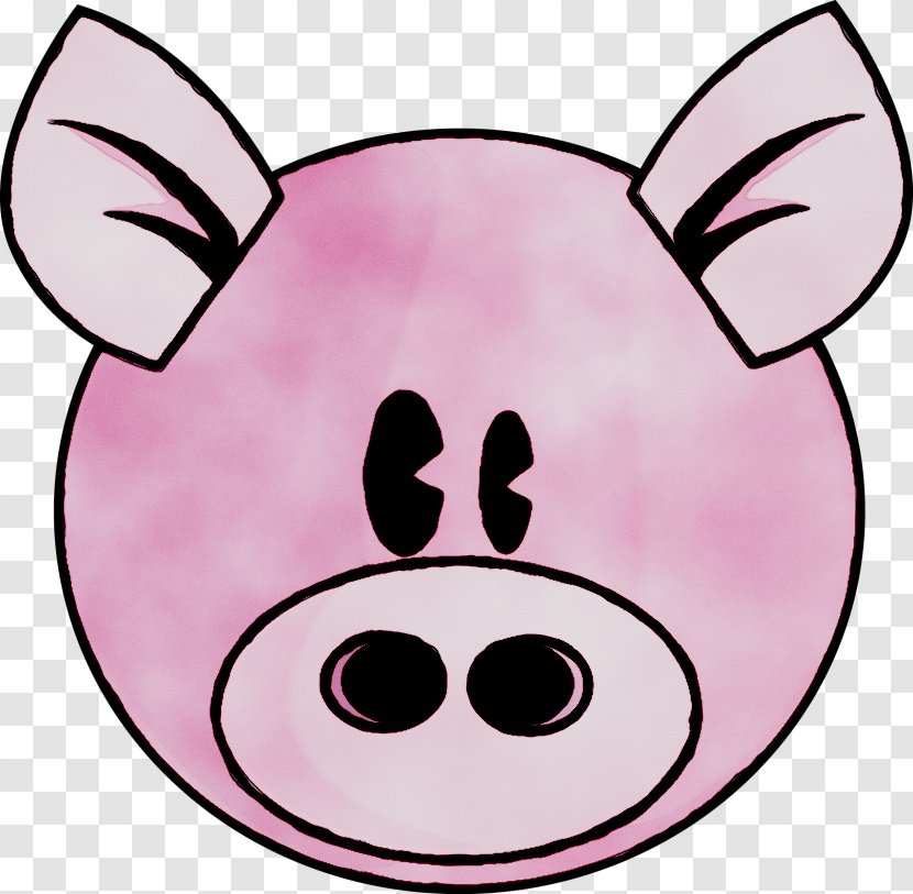 Pig Clip Art Drawing Image - Cheek - Pink Transparent PNG