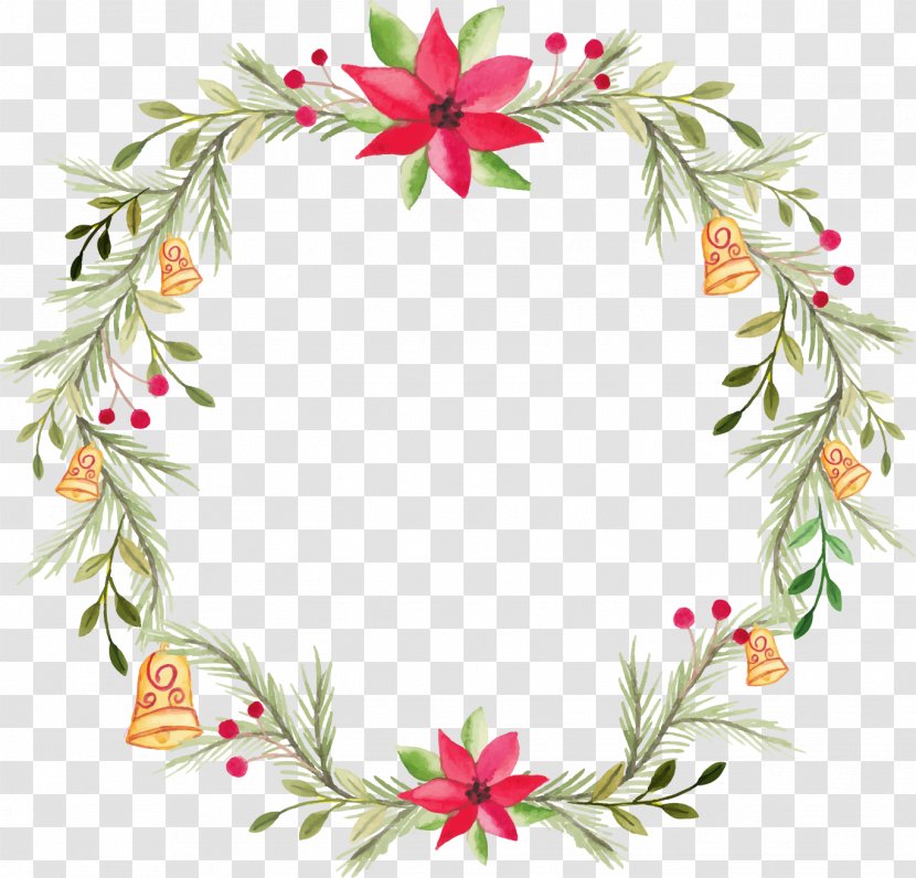 Wreath Flower Watercolor Painting - Vector Transparent PNG