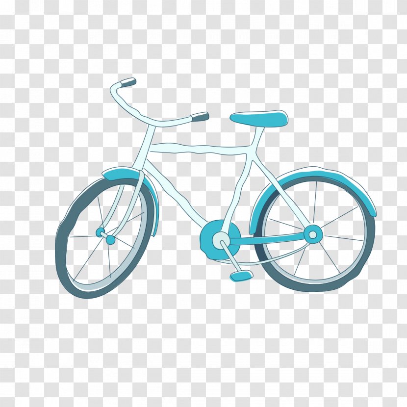 Bicycle Frame Wheel Road Cartoon - Painted Transparent PNG