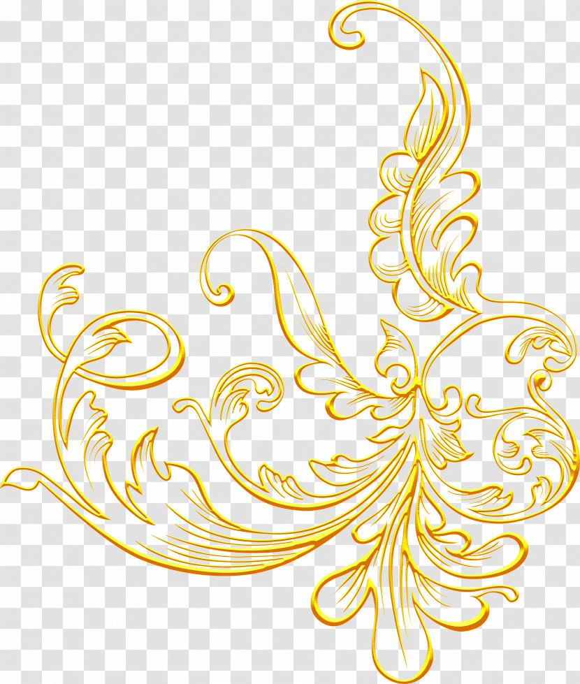 Ornament Art Clip - Yellow Transparent PNG