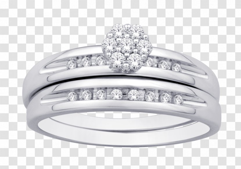 Wedding Ring 10K White Gold 1/5 Ct.tw. Diamond Bridal Ring, Adult Unisex Silver Platinum - Fashion Accessory - 10k Rings Women Transparent PNG
