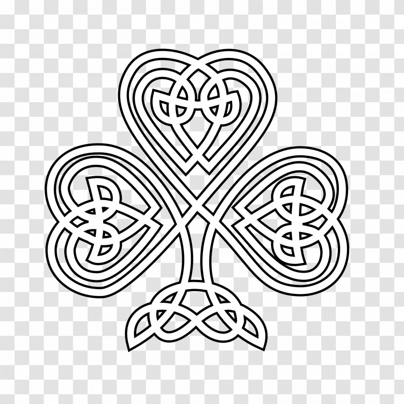 Shamrock Celtic Knot Coloring Book Celts Art - Heart - St Patricks Day Drawings Transparent PNG