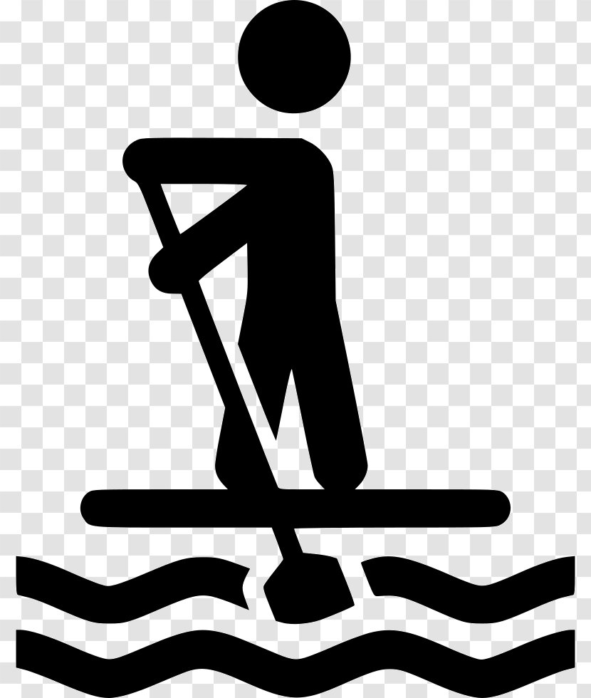 Standup Paddleboarding Surfing Clip Art - Silhouette Transparent PNG