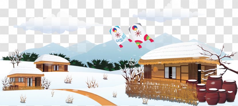 Snow Winter House - Tourism - Vector Transparent PNG