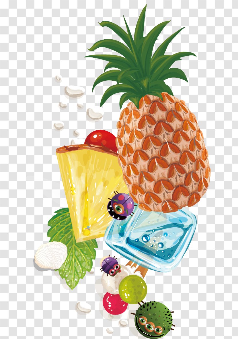 Holiday Summer - Garnish - Pineapple Fruit Background Vector Material Transparent PNG