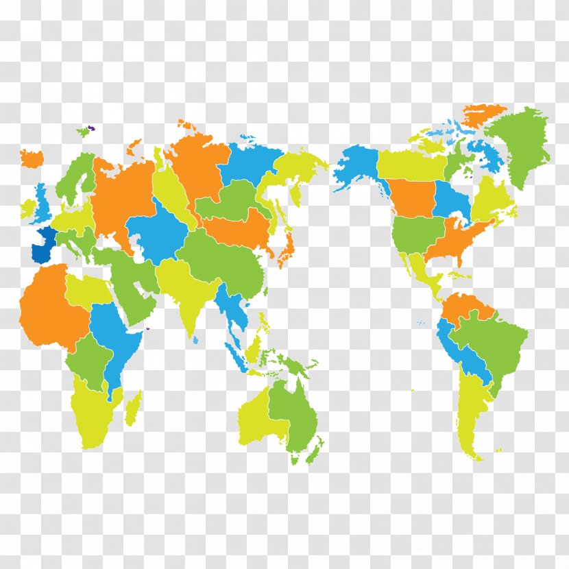 Color World Map - Infographic Transparent PNG