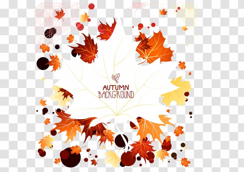 Autumn - Orange - Maple Leaf Vector Plane Transparent PNG