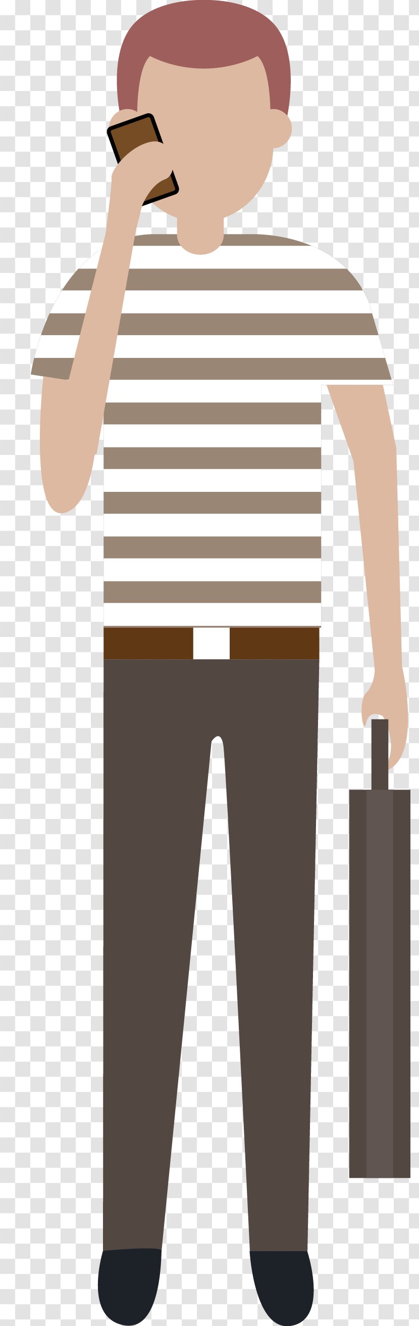 Clip Art - Human Behavior - The Man On Phone Transparent PNG