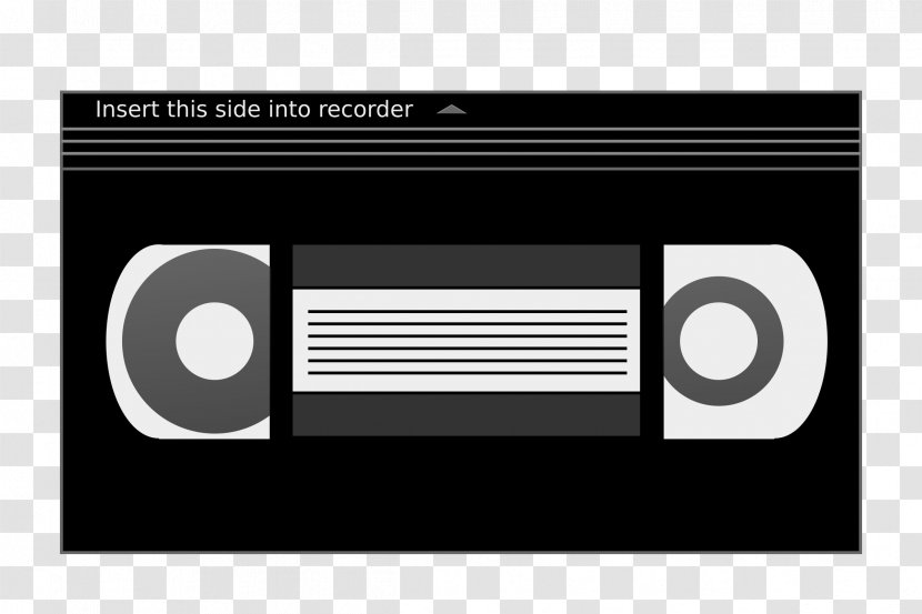 VHS Videotape Compact Cassette Clip Art - Silhouette Transparent PNG