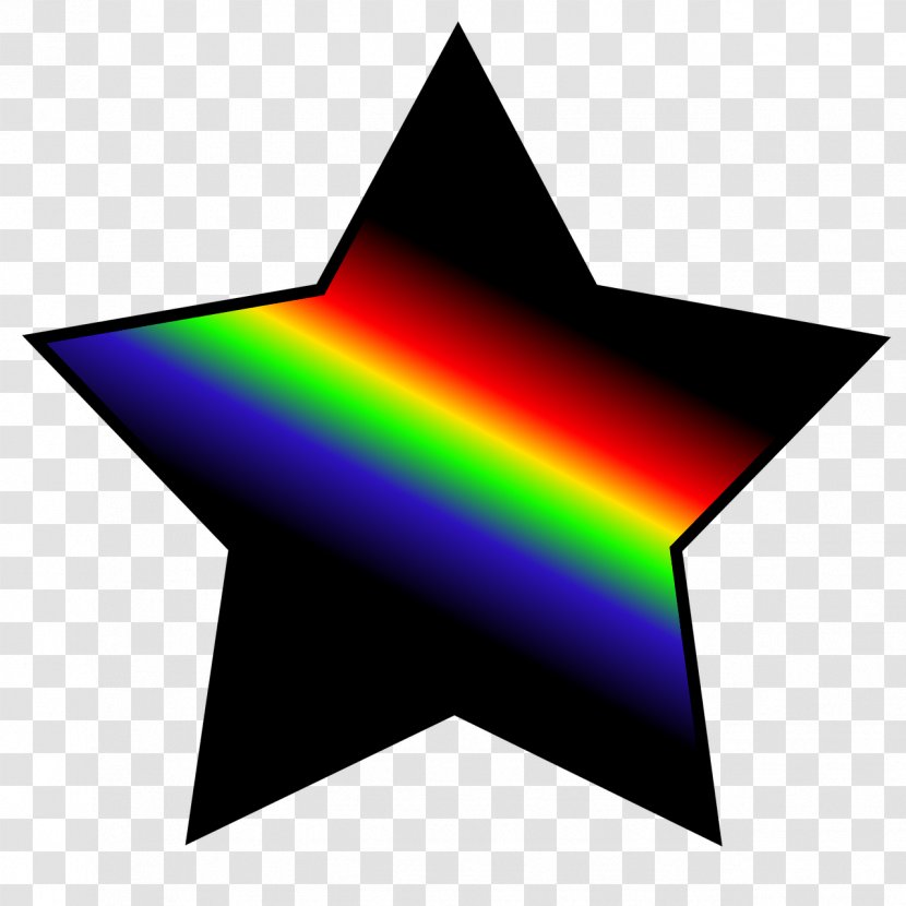 Rainbow Star - Red - Black Transparent PNG