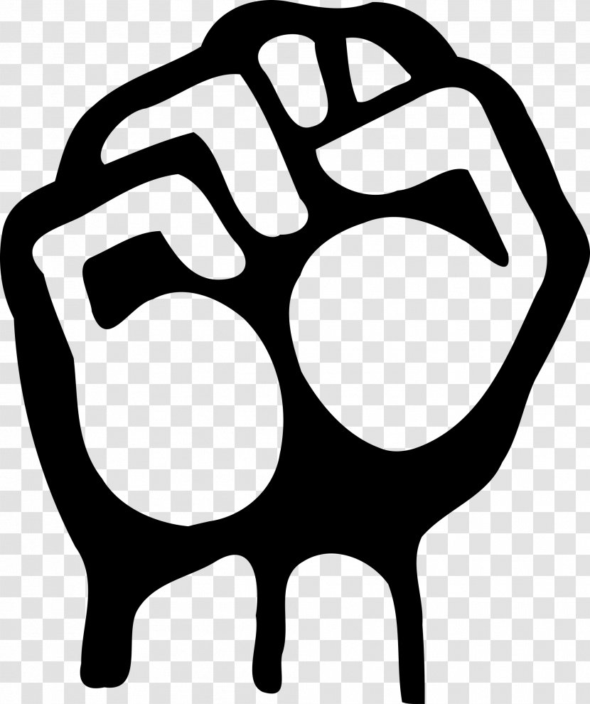 Raised Fist Clip Art - Black And White Transparent PNG