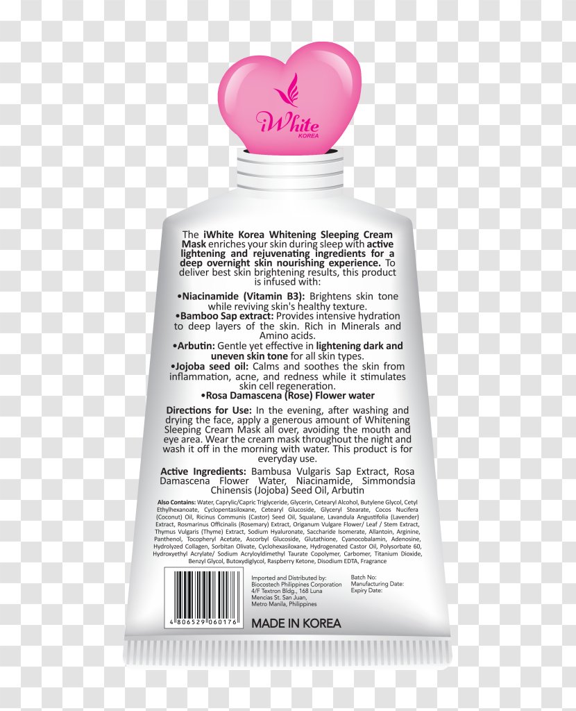 Lotion Korean Mask Ingredient - Perfume - Cream Transparent PNG