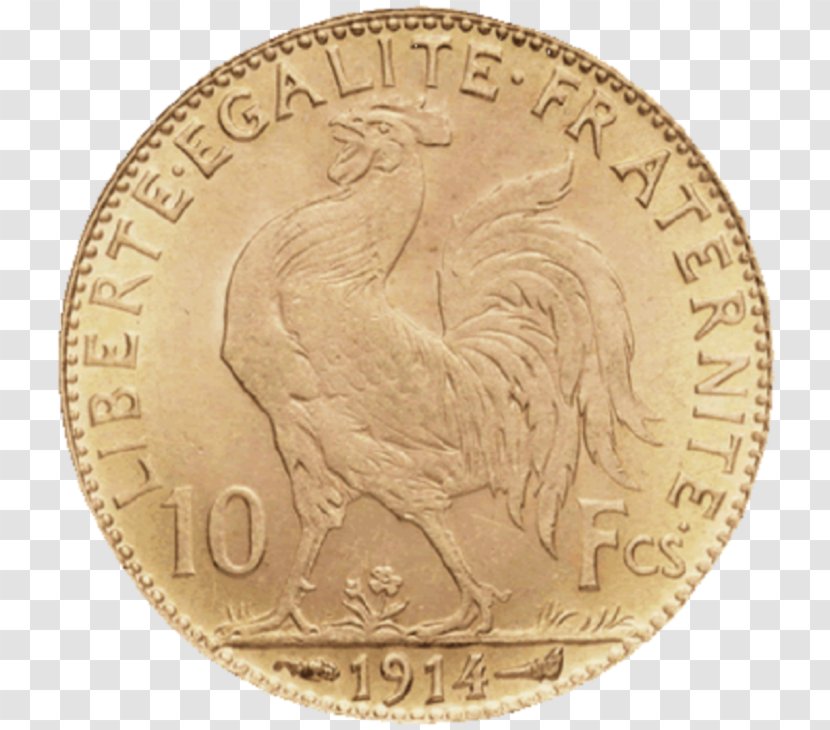 Gold Coin Napoléon Franc - Nickel Transparent PNG