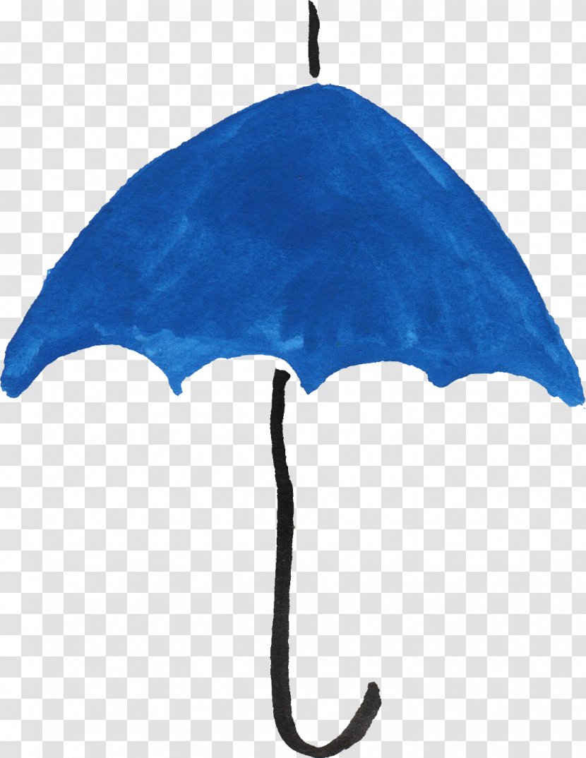 Watercolor Painting Blue Umbrella - Stroke Transparent PNG