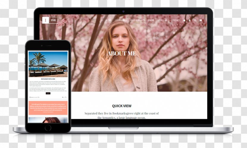 Responsive Web Design Blog WordPress Theme - Social Media Marketing - Minimal New Personal Transparent PNG