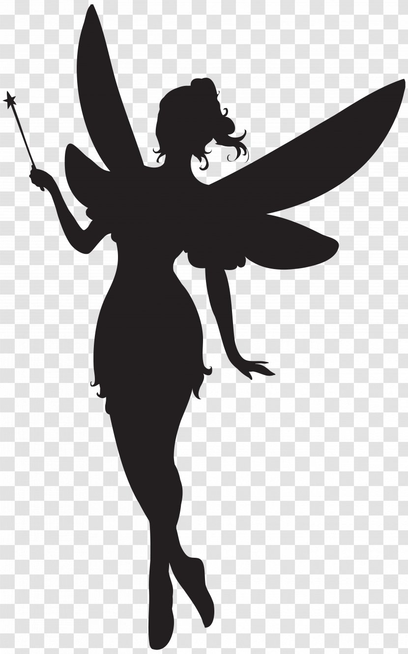 Fairy Silhouette Clip Art - Drawing - With Magic Wand Transparent PNG