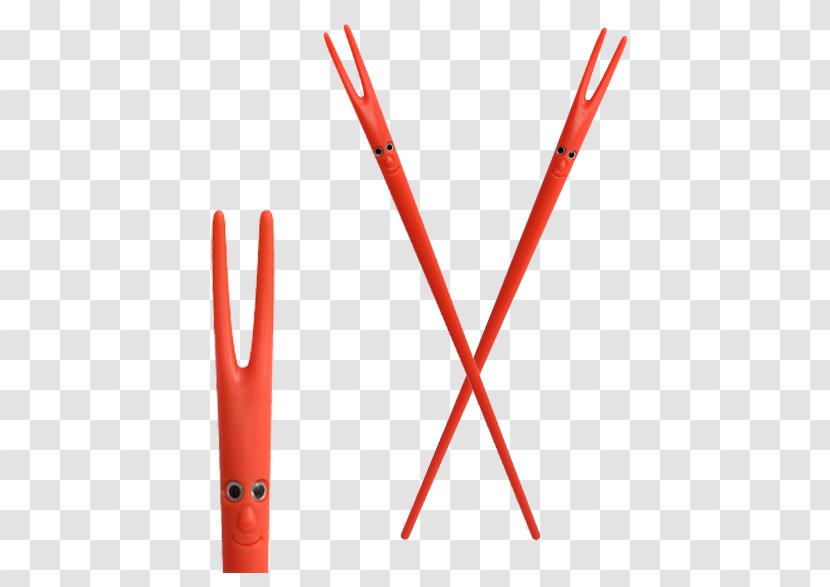 Chopsticks Red Fork Color Baguette - Blue Transparent PNG