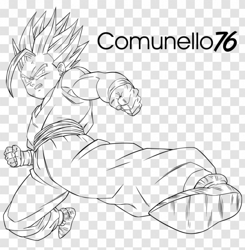 Line Art Drawing Gohan DeviantArt - Cartoon - Super Sayan Transparent PNG