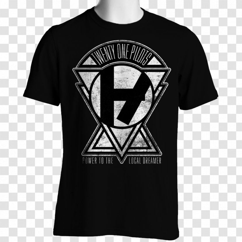 T-shirt Clothing Sizes Scoop Neck - White - Black Design Transparent PNG