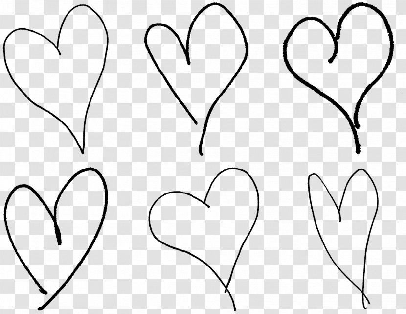 Drawing Heart Valentine's Day Clip Art - Silhouette - Hand Drawn Heart-shaped Transparent PNG